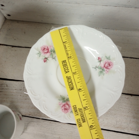 Pink Rose Tea Cup and Saucer by Faust Heirlooms. Farmhouse Cottagecore. - Picture 7 of 9